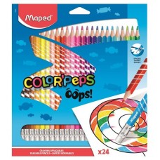 Карандаши цветные Maped c ластиком, 24 цвета