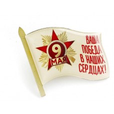 Значок «Стрекоза» 9 мая Флаг смола с креплением- цанга, 30х25 мм
