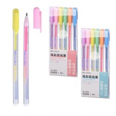 Ручки гелевые флуоресцентные, 6 цветов