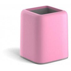 Подставка настольная ErichKrause Forte Pastel пластиковая серо-розовая