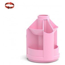 Подставка настольная ErichKrause Mini Desk Pastel  вращающаяся пластиковая розовая