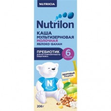 Купить Каша молочная Nutrilon Мультизлаковая с пребиотиком яблоко-банан с 6 мес, 206 г