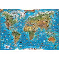 Карта мира детская настенная