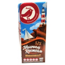Купить Коктейль молочный Auchan Красная Птица шоколадный 3,2%, 200 мл