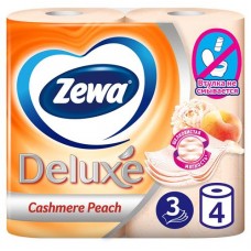 Бумага туалетная Zewa Deluxe Персик, 3 слоя, 4 рулона