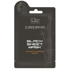 Маска для лица El'skin Black Sheet Mask черная тканевая, 1 шт