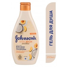 Гель для душа Johnson's® Vita-Rich Смузи: Йогурт, Кокос, Персик «Расслабляющий», 250 мл