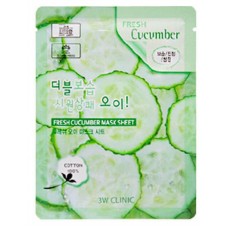 Маска для лица 3W Clinic Fresh Cucumber Mask Sheet с экстрактом огурца тканевая, 23 мл