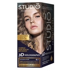Стойкая краска для волос Studio Professional 6.1 Пепельно-русый, 50 мл