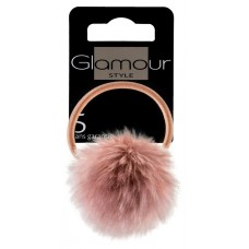 Резинка для волос розовая пушок Glamour
