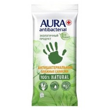 Влажные салфетки Aura ECO Protect Flushable антибактериальные, 20 шт