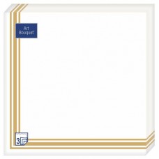 Салфетки бумажные белые с декором 3 слоя 24х24 см, 25 л