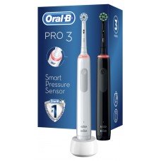 Набор Oral-B Pro 3 3500 Duo: Электрические зубные щетки 2 шт, белая и черная