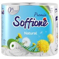 Туалетная бумага Soffione  Premio Natural, 3 слоя, 4 рулона