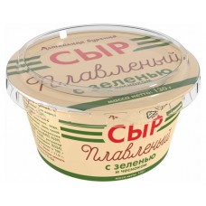 Сыр плавленый «Алтайская Буренка» из творога с зеленью и чесноком, 130 г