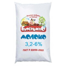 Молоко питьевое «Буренкино» Отборное пастеризованное 3,2-6%, 800 мл