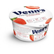 Купить Йогурт Venn`s Греческий обезжиренный с клубникой 0,1%, 130 г