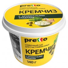 Сыр Pretto Кремчиз с травами 70%, 140 г