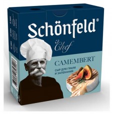 Сыр мягкий Schonfeld Chef Camembert с белой плесенью для гриля и жарки 50%, 150 г