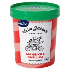 Мороженое Valio безлактозное клубника базилик 39%, 480 мл