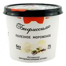 Купить Мороженое ванильное «Бифиссимо» полезное обогащенное бифидобактериями без сахара 3%, 50 г