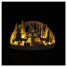 Декорация новогодняя Actuel деревянная дом в лесу LED, 25 см