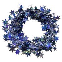 Мишура Actuel на проволоке со звездами синяя, 7 м