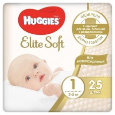 Купить Подгузники Huggies Elite Soft 1 (3-5 кг), 25 шт