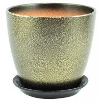Горшок керамический «Сады Аурики» Черно-золотой, 18х18х18 см