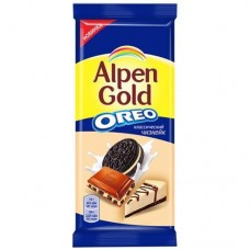 Купить Шоколад Alpen Gold Oreo молочный чизкейк с печеньем, 95 г