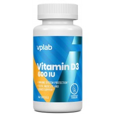 Витамин Д3 VPLAB Vitamin D3 600 МЕ 600 IU, 240 капсул