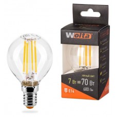 Лампа светодиодная WOLTA Filament 7-70W E14 Ш FLM теплый свет