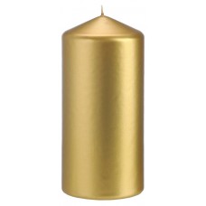Свеча Bertek Metallic колонна золото, 7х15 см