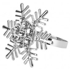 Кольцо для салфеток Nouvelle Home Снежинка серебристая, 5х4,5х5 см