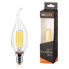 Купить Лампа светодиодная WOLTA Filament 5-50W E14 СВ/ВЕТР FLM теплый свет