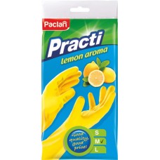 Купить Перчатки хозяйственные Paclan с запахом лимона размер M