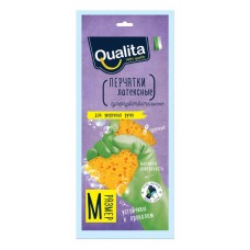 Перчатки хозяйственные Qualita латексные суперчувствительные размер M, 1 пара