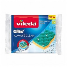 Губки для посуды Vileda Glitzi Always Clean с вискозой, 2 шт