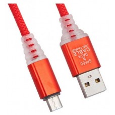 USB кабель Liberty Project Micro USB Змея LED TPE красный
