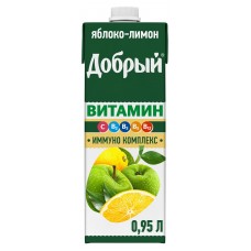 Напиток сокосодержащий «Добрый» Яблочно-лимонный обогащенный витаминами, 950 мл