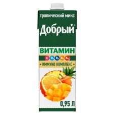 Напиток сокосодержащий «Добрый» Тропический микс обогащенный витаминами, 950 мл