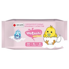Салфетки влажные для детей WATASHI 0+, 54 шт