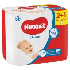 Влажные салфетки детские Huggies Classic, 168 шт