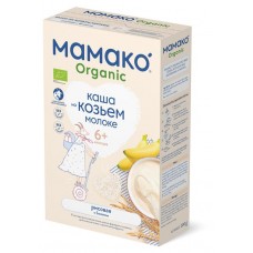Каша Mamako Organic молочная рисовая на козьем молоке с бананом, с 6 месяцев, 200 г