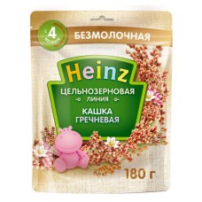 Каша безмолочная Heinz цельнозерновая гречневая с 4 мес., 180 г