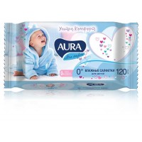 Влажные салфетки детские Aura Ultra Comfort, 120 шт