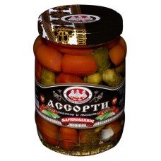 Купить Ассорти овощное «Скатерть-Самобранка» корнишоны и томаты черри, 680 г