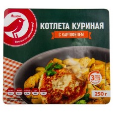 Блюдо готовое АШАН Красная птица Котлета куриная  с картофелем, 250 г