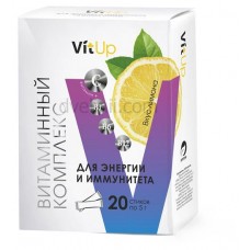 Бад «Две Линии» VitUp Витаминный комплекс источник энергии и иммунитета со вкусом лимона, 20 шт