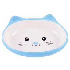 Миска для кошек «КерамикАрт» кошачья мордочка керамическая голубая, 160 мл